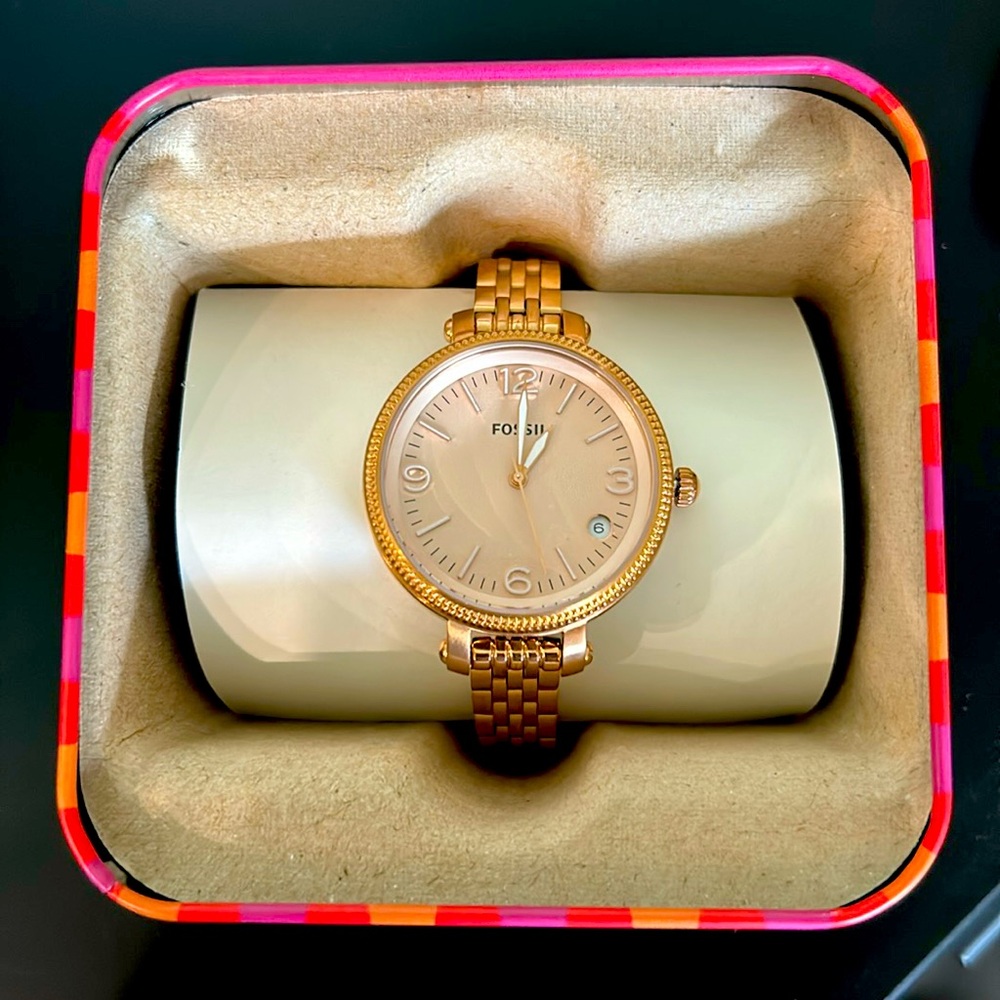 Fossil Heather Mid Rose Gold Watch NIB